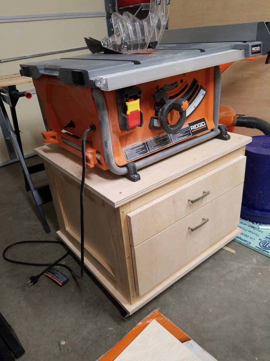 Mobile Table Saw Cart with Storage