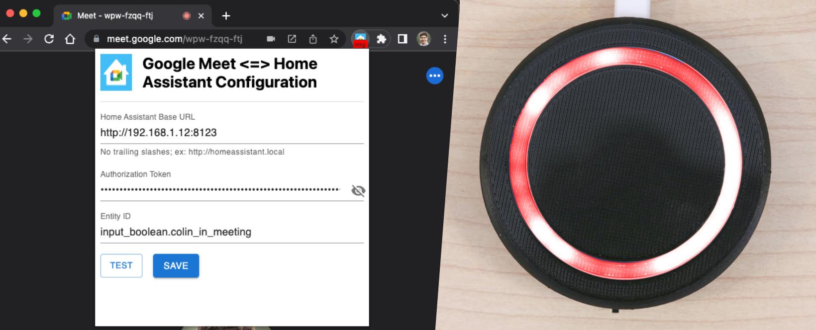 Chrome extension and DIY light